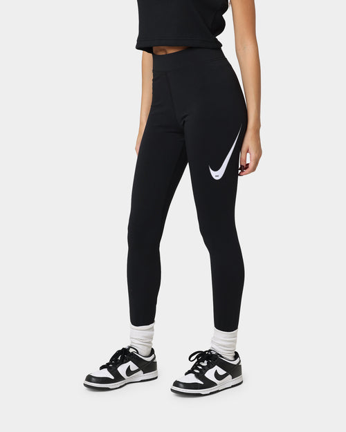 Nike Women's Sportswear Swoosh High-Rise Leggings Black/Black/White