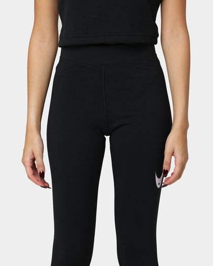 Nike Women's Sportswear Swoosh High-Rise Leggings Black/Black/White