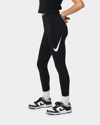 Nike Women's Sportswear Swoosh High-Rise Leggings Black/Black/White
