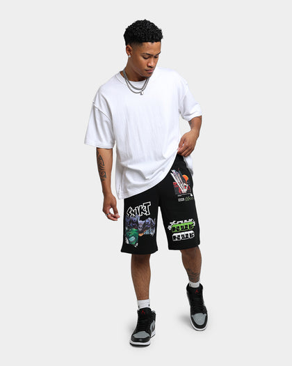 HUF X Marvel Smash Up Fleece Shorts Black
