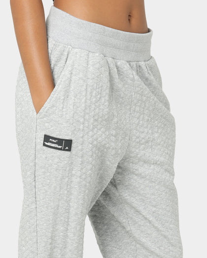 PYRA Women's Quilt Track Pants Grey Marle