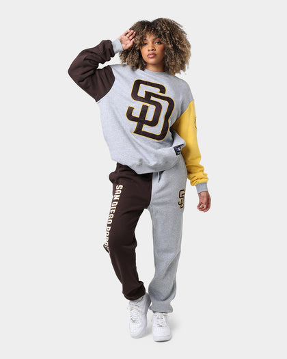 Majestic Athletic San Diego Padres All Team Champs Track Pants Yellow/Grey Marle