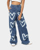 EN ES Women's I Heart You Baggy Jeans Light Blue Deni