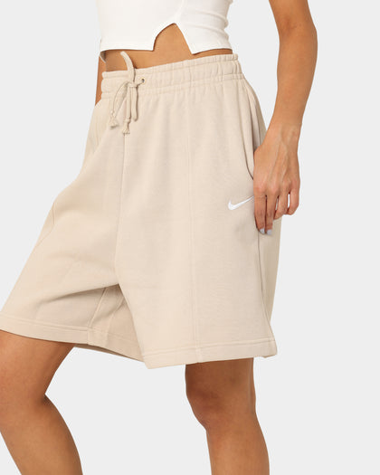 Nike Women's Essential Collection Fleece High Rise Shorts Sanddrift