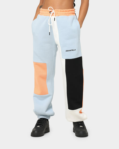 BEENTRILL Patchwork Sweat Pants Blue/Orange