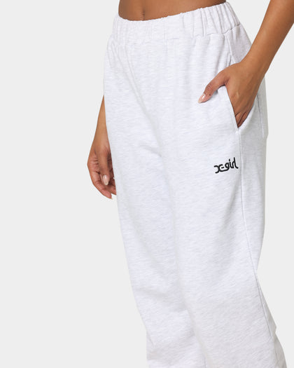 X-Girl Women's Mills Logo Track Pants Snow Marle