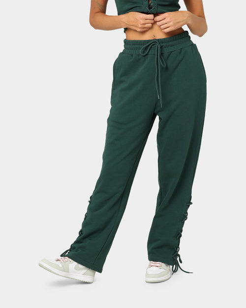 EN ES Women's Mason Lace Up Track Pants Deep Teal