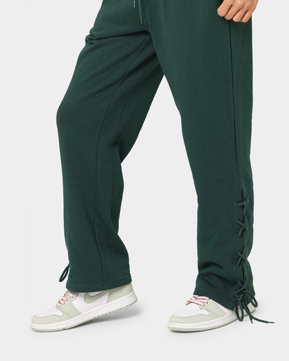 EN ES Women's Mason Lace Up Track Pants Deep Teal