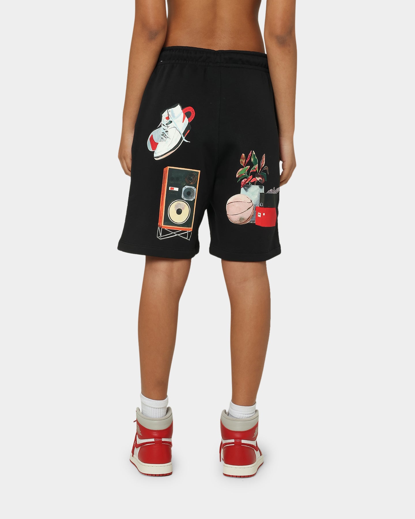 jordan sticker fleece shorts