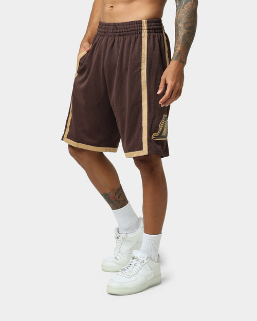 Mitchell & Ness Los Angeles Lakers Lux Brown Swingman Shorts Baroque Brown