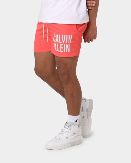 Calvin Klein Medium Drawstring Swim Shorts Coral Crush