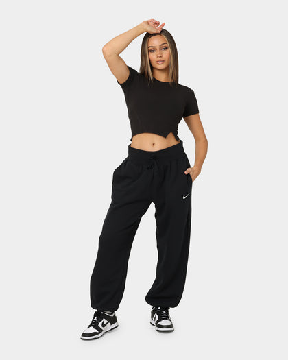 Nike Women's Sportswear Style Fleece High Rise Oversized Pants Black/Sail
