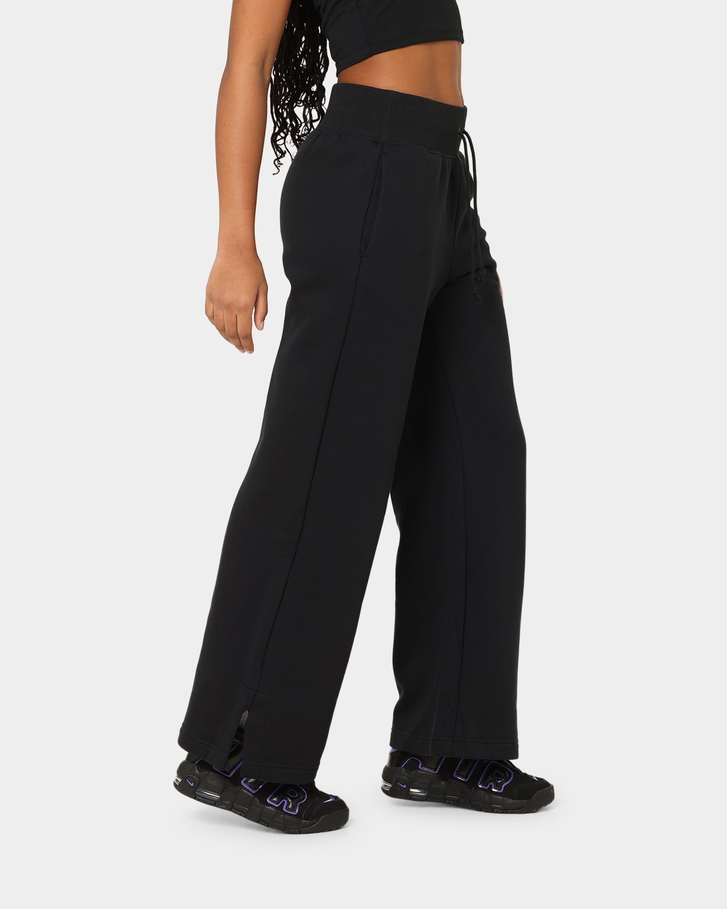nike black wide leg high waist sweatpants
