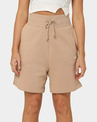 Nike Women's Sportswear Phoenix Fleece High Waisted Loose Fit Shorts Hemp/Sail