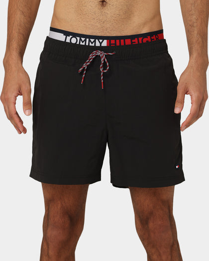 Tommy Hilfiger Double Logo Waistband Medium Drawstring Shorts Black