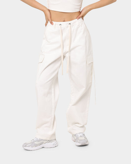 MNML Women's Baggy Cargo Pants Off White