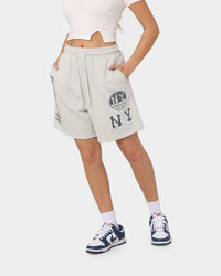 Majestic Athletic Women's New York Yankees Highlanders Boyfriend Shorts Cool Grey