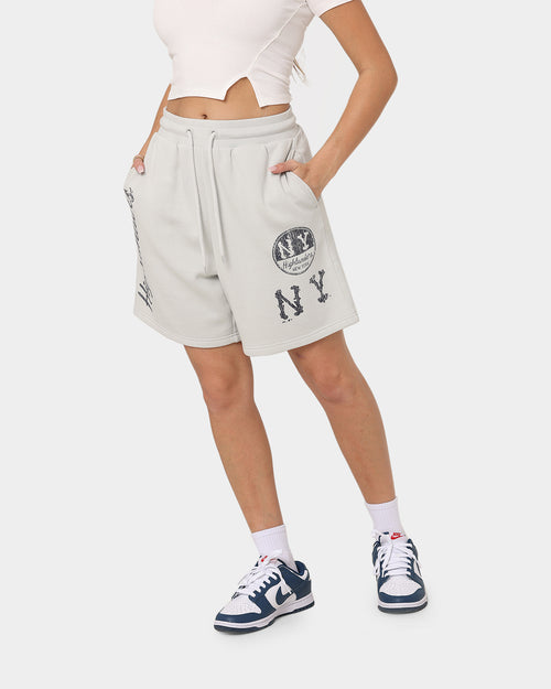Majestic Athletic Women's New York Yankees Highlanders Boyfriend Shorts Cool Grey