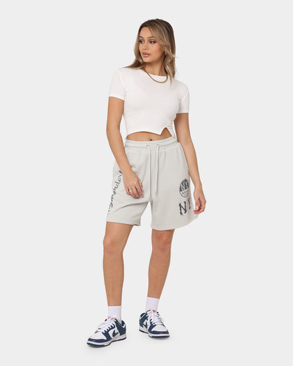 Majestic Athletic Women's New York Yankees Highlanders Boyfriend Shorts Cool Grey