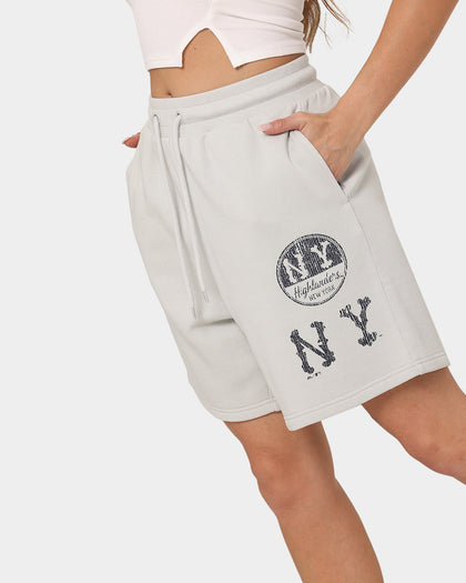 Majestic Athletic Women's New York Yankees Highlanders Boyfriend Shorts Cool Grey