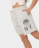 Majestic Athletic Women's New York Yankees Highlanders Boyfriend Shorts Cool Grey