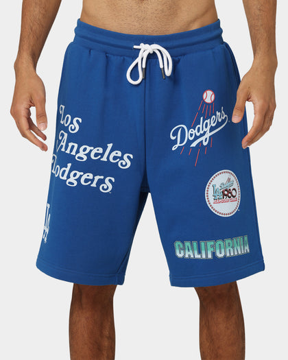 Majestic Athletic Los Angeles Dodgers Puff Print Patch Fleece Shorts Royal