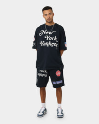 Majestic Athletic New York Yankees Puff Print Patch Fleece Shorts True Navy