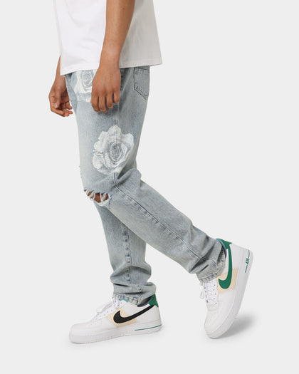 Carré Rose Bunch Distressed Jeans Vintage Blue