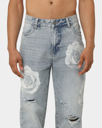 Carré Rose Bunch Distressed Jeans Vintage Blue