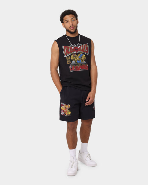 Mitchell & Ness Chicago Bulls 5 Times Champs Fleece Shorts Faded Black