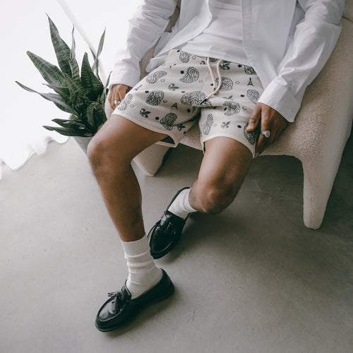 Carre Big Bandana Knitted Shorts Off White