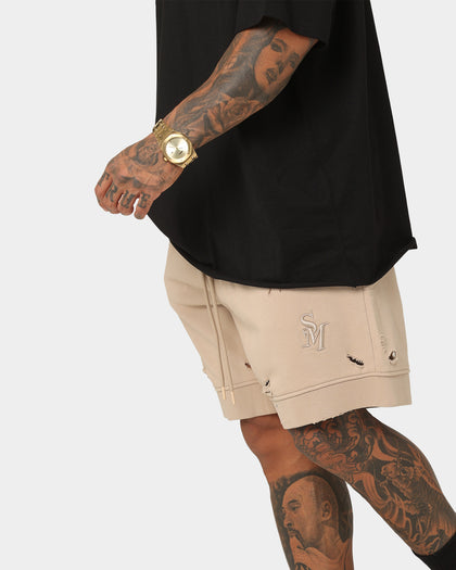 Saint Morta Rags Fleece Shorts Stone