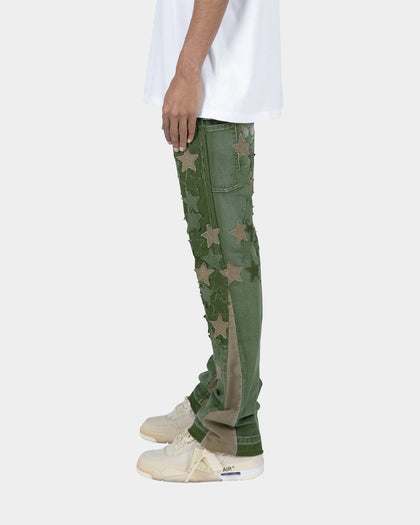 MNML B451 Star Flare Denim Pants Olive