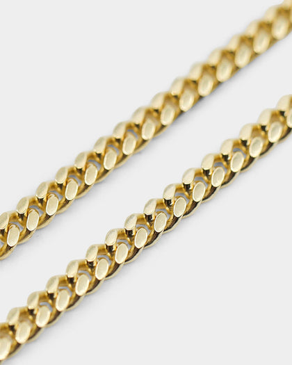 Saint Morta 3MM Cuban Link Chain Set Gold
