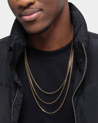 Saint Morta 3MM Cuban Link Chain Set Gold