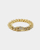 Saint Morta 12mm Diamond Cuban Link Bracelet Gold Plated