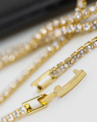 Saint Morta Micro 24" Tennis Necklace Gold Plated