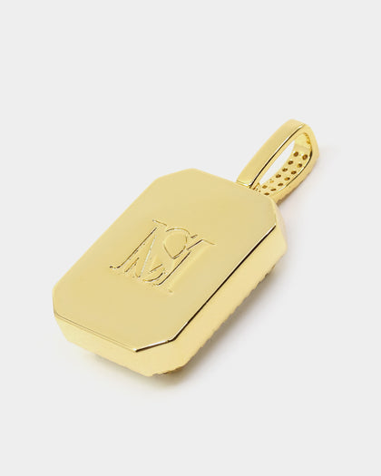 Saint Morta Iced Jewelled Pendant Iced Gold
