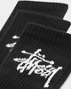 Stussy Graffiti Crew Sock 3 Pack Black