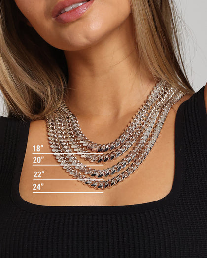 House Of Auric 10mm Cuban Link Chain Sterling Silver