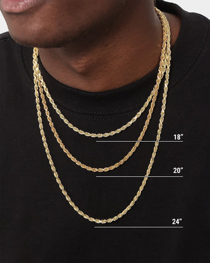 House Of Auric Rope 4mm 18" Chain 18k Gold Vermeil