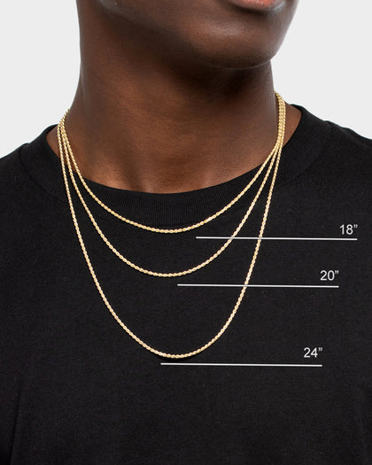 House Of Auric Rope 2mm 18" Chain 18k Gold Vermeil