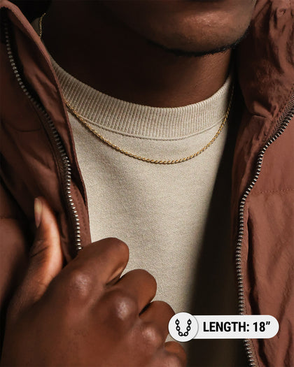 House Of Auric Rope 2mm 18" Chain 18k Gold Vermeil