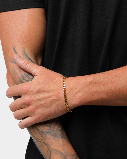 Saint Morta 5MM Cuban Bracelet Gold