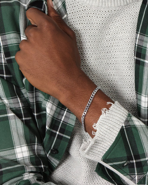 Saint Morta 5MM Cuban Bracelet White Gold