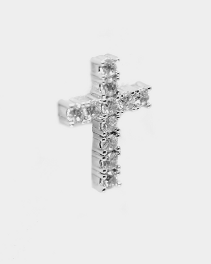 Saint Morta Saint Cross Earring Iced White Gold