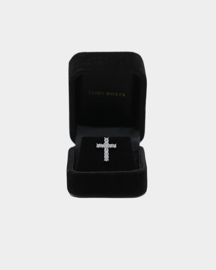 Saint Morta Saint Cross Earring Iced White Gold