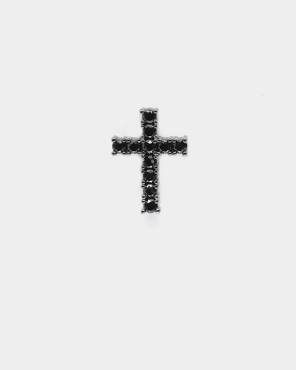 Saint Morta Saint Cross Earring Iced Black