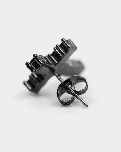 Saint Morta Saint Cross Earring Iced Black