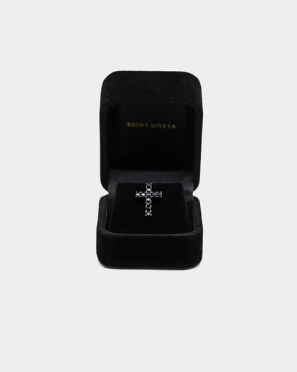 Saint Morta Saint Cross Earring Iced Black